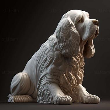 3D модель Кламбер спаніель собака (STL)